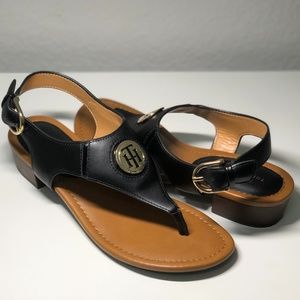 Tommy Hilfiger Womens T-Strap Wedge Sandals Size9